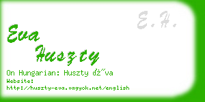 eva huszty business card